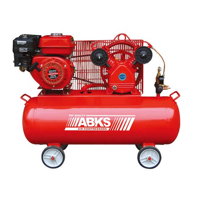 带轮子的自动排水汽油发动机b型空气压缩机